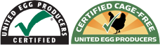 United Egg Producers Certified logo and the United Egg Producers Cage Free Certified logo